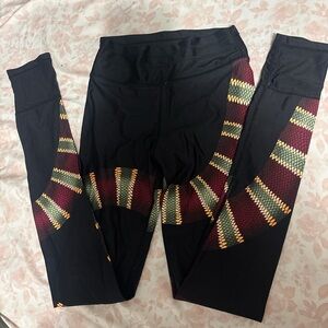 The Upside Black Leggings with Colorful Pattern